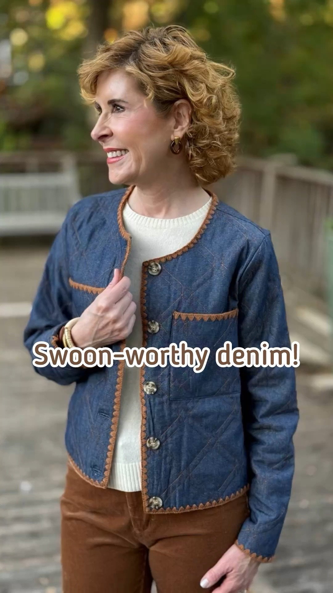This quilted jacket is a denim jacket! It has beautiful contrast stitching throughout.

Use code SUZY15 for 15% off entire purchase (1x use only)

#LTKOver40 #LTKVideo #LTKFindsUnder100