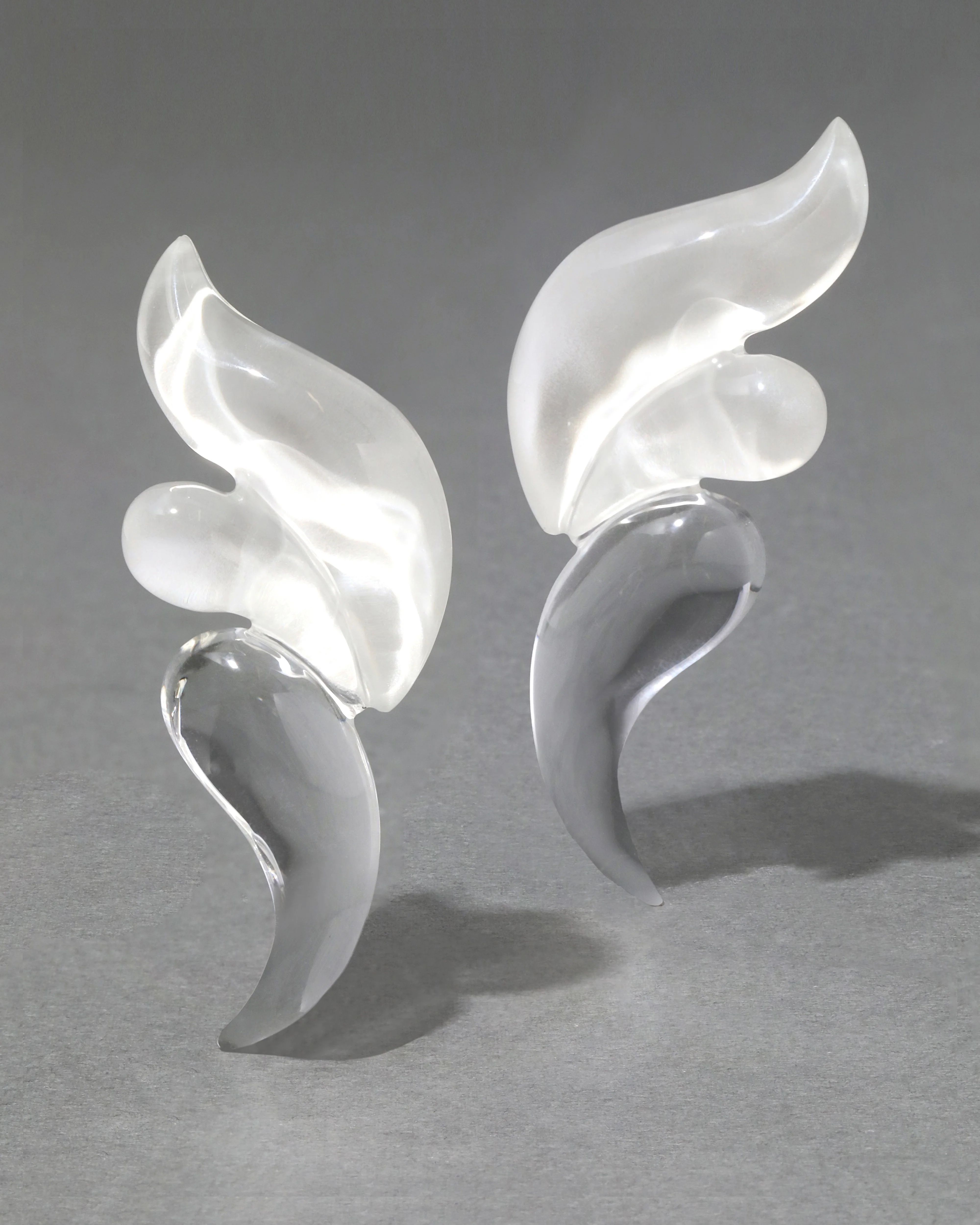 Polished Silver Liquid Lucite Wave Clip Earring | Alexis Bittar | Alexis Bittar