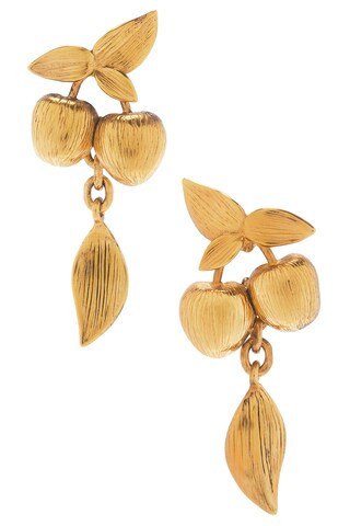 Saint Laurent Bo Cerise PM Earrings in Metallic Gold | FWRD 