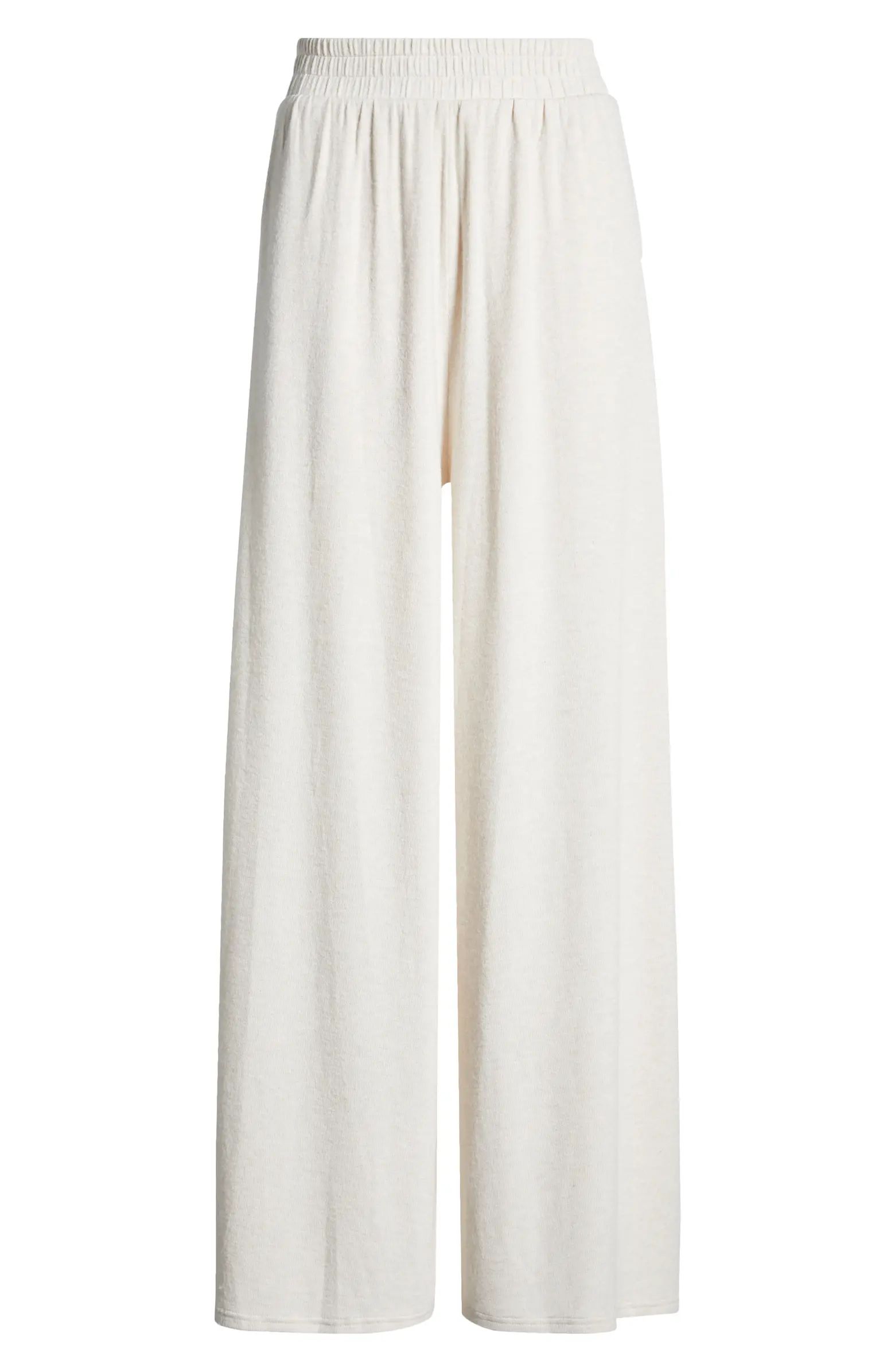 Holsey Peached Knit Wide Leg Lounge Pants | Nordstrom