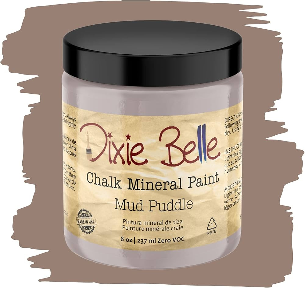 Dixie Belle Paint Company Chalk Finish Furniture Paint | Mud Puddle (8oz) | Matte Rich Taupe Chic... | Amazon (US)