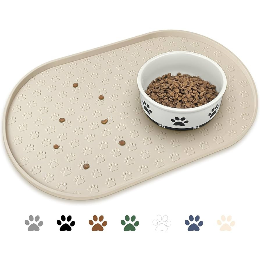 KPWACD Pet Feeding Mat for Dogs and Cats, Silicone Dog Placemat Non-Slip Waterproof Bowl Mats Pre... | Amazon (US)