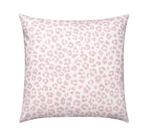 Leopard Pillow Cover, Blush Pillow Cover, Pink Leopard Animal Print Throw Pillow, 24" Animal Prin... | Etsy (US)