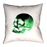 ArtVerse Katelyn Smith Green & Black Skull (Pillow Cover Only) Pillow-Cotton Twill Double Sided Prin | Amazon (US)