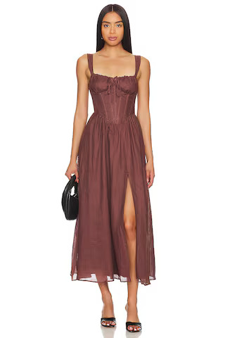 Bardot x REVOLVE Esra Midi Dress in Chocolate Brown from Revolve.com | Revolve Clothing (Global)