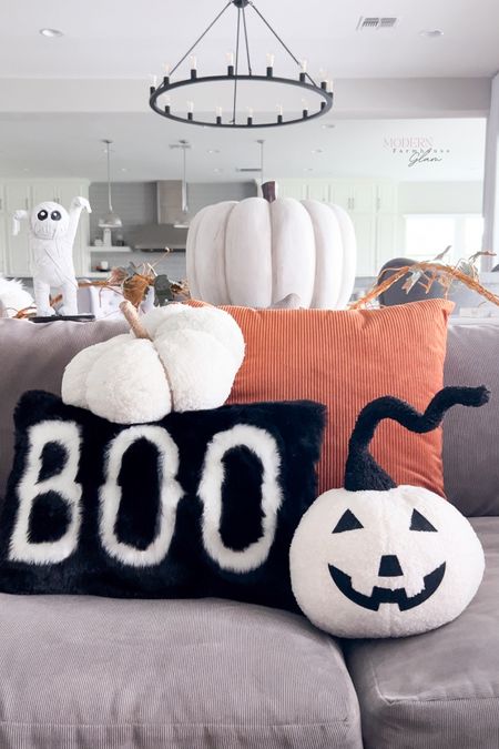 Fall decor Halloween decor at Modern Farmhouse Glam  
pillows pumpkins sofa couch 

#LTKSeasonal #LTKhome