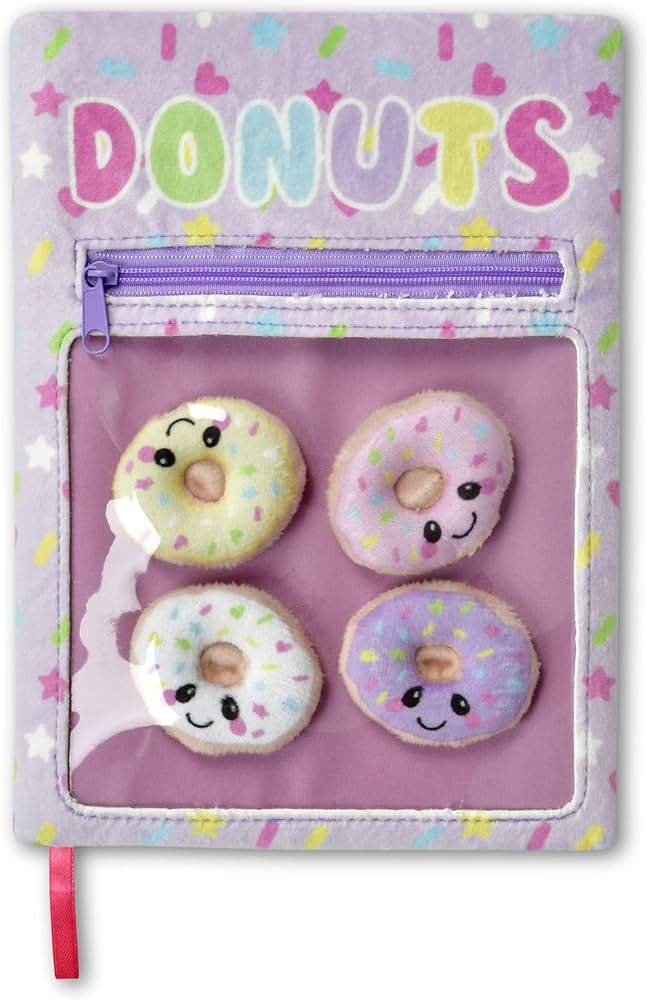 iscream Plush Fleece Book-Bound Lined-Page 8.75" Journal - Donut Shop with Mini Stuffed Toys | Amazon (US)