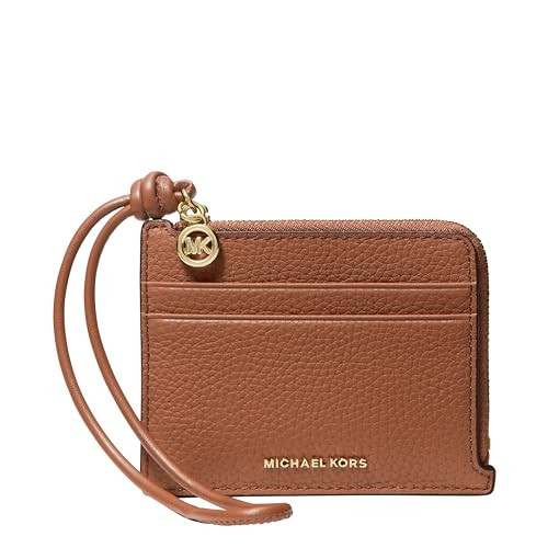 Michael Kors Women's Jet Set Small Card Case Wristlet, Gold-Tone Hardware/Leather, Luggage | Amazon (US)