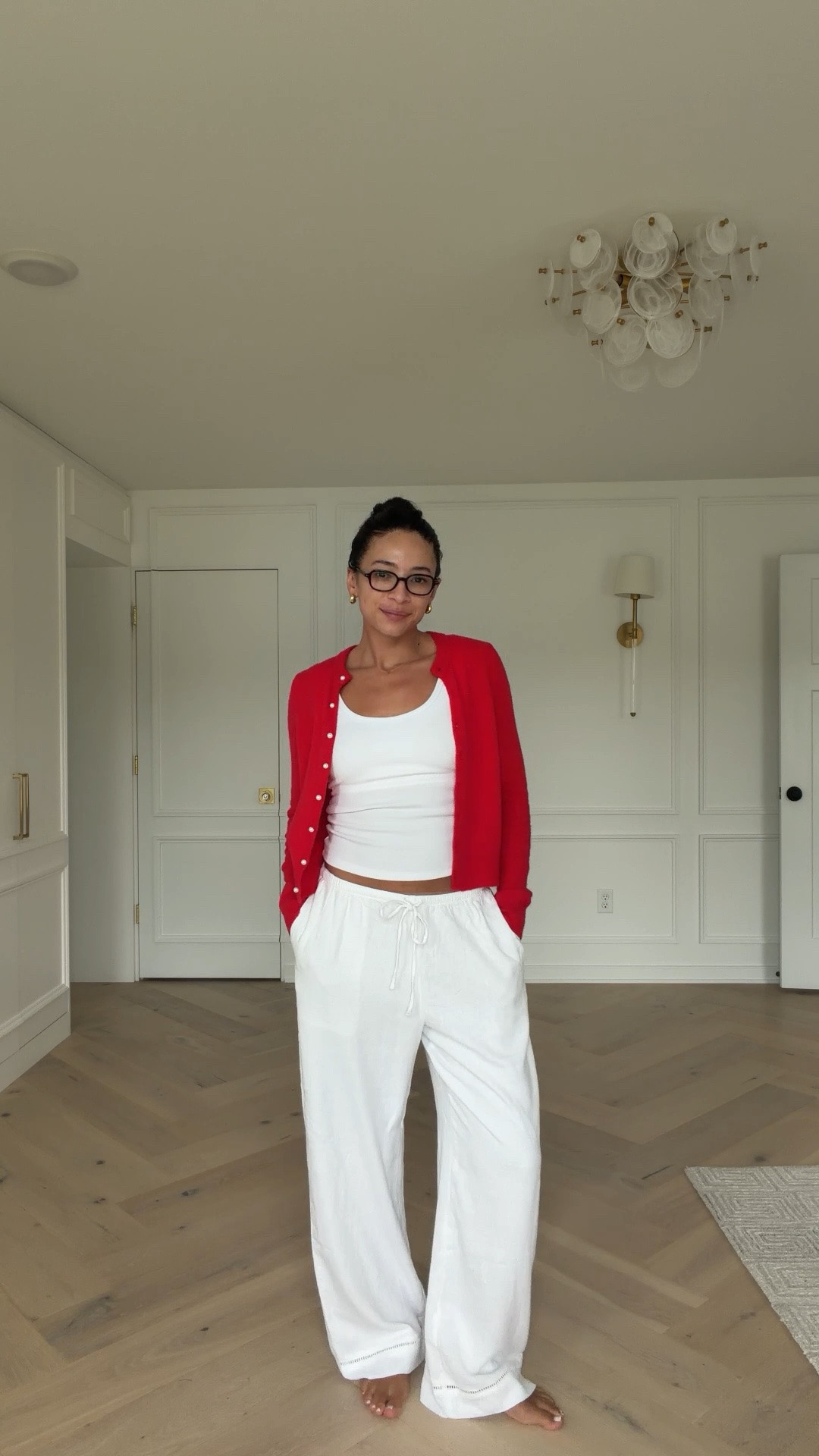 Entire outfit is on sale with code AFSUMMER! I’m wearing a S in cardigan (fits TTS), S in tank that has built in shelf and padding ((fits TTS), and medium Long in pants (fit TTS but I’ve had them for almost a month now and my size has changed since so the Medium fits looser and I could probably use a Small Long)




Casual outfit, linen pants, red cardigan, summer outfi

#LTKootd #LTKSaleAlert #LTKmomlife