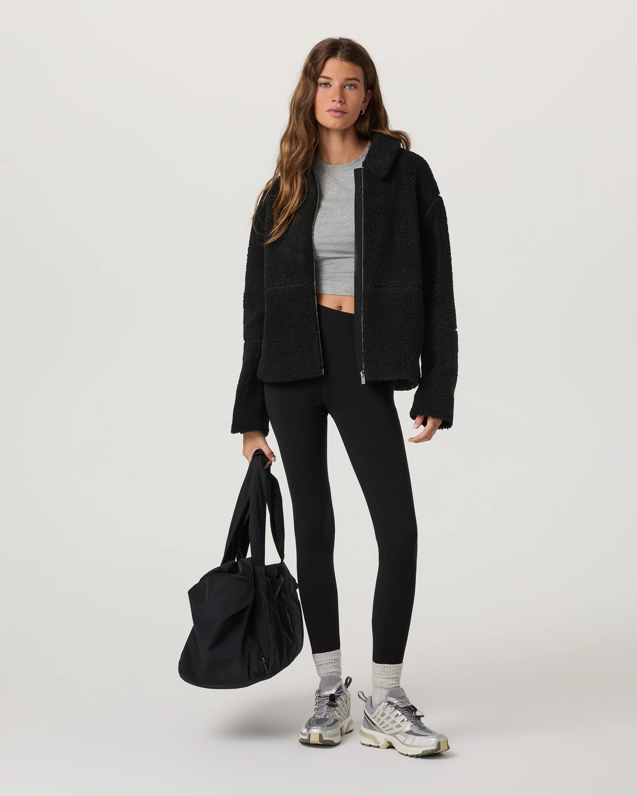 Lou Full Zip Jacket | Women's Black Fleece Jacket | Vuori | Vuori Clothing (US & Canada)