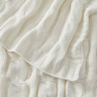 Home Decorators Collection Ivory Chunky Cable Knit Throw Blanket CKT-50×70I - The Home Depot | The Home Depot