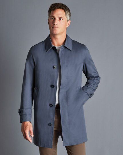 Cotton Classic Raincoat - Steel Blue | Charles Tyrwhitt