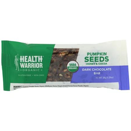 Health Warrior Pumpkin Seed Bar, Dark Chocolate, 35 G. Bar, Pack Of 12 | Walmart (US)