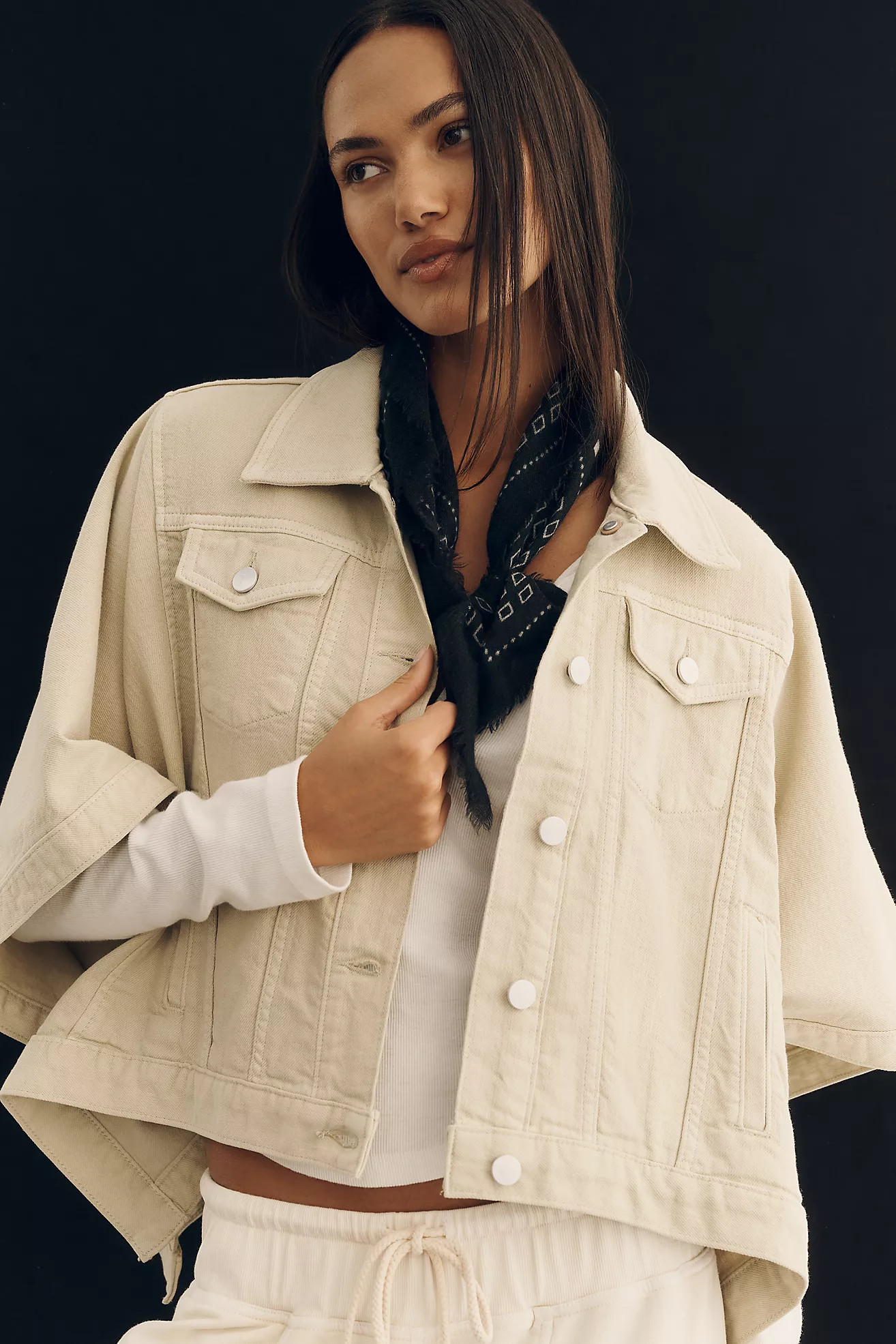 Weston Regenerative Cotton Denim Cape Jacket by Pilcro | Anthropologie (US)