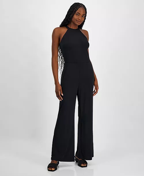 Bar III Women's Halter Knit Jumpsuit, Exclusively at Macy's - Macy's | Macy's
