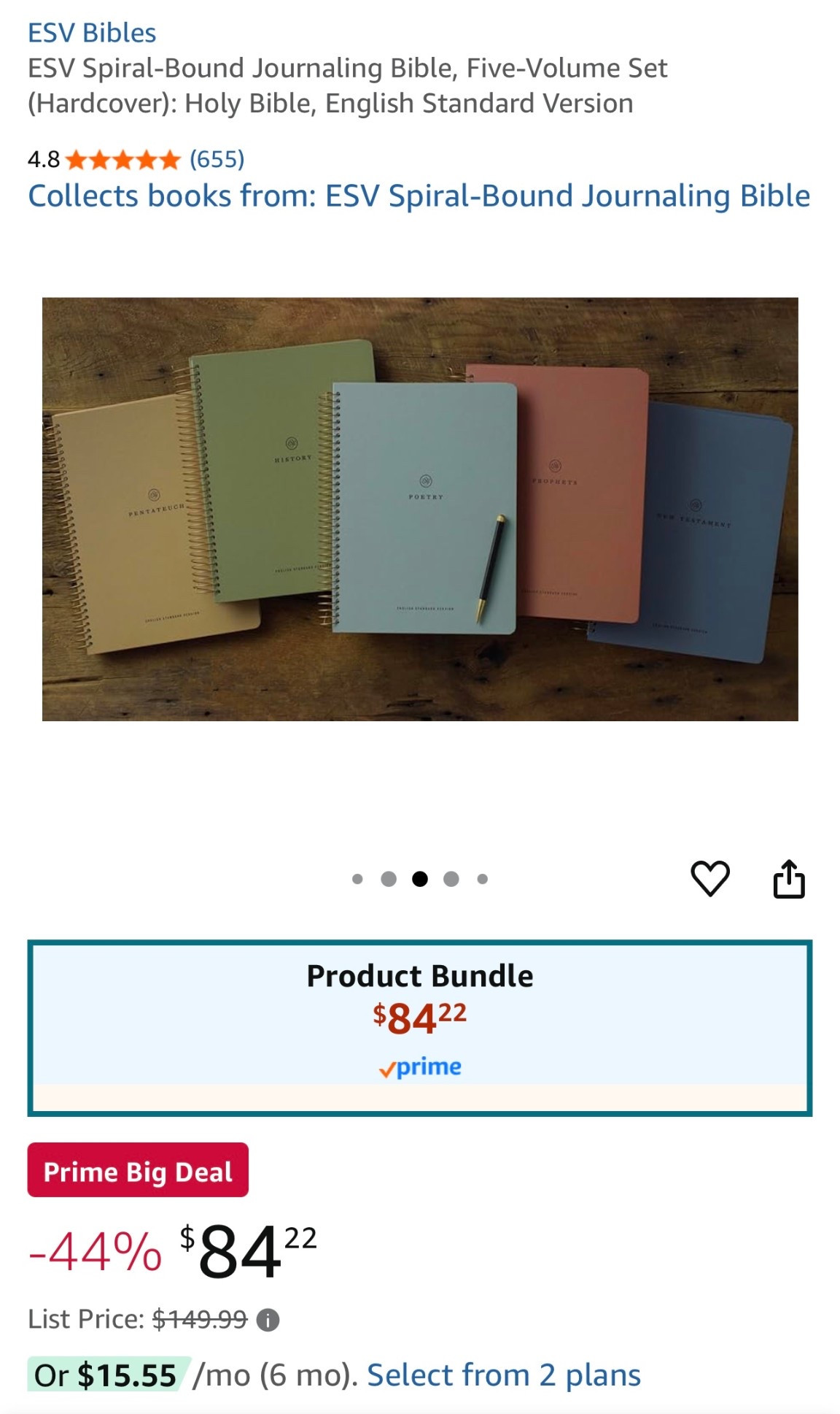 ADD TO CART. 

the spiral bound bible is on sale for $84 from $150!!! 

A must have deal during this Amazon prime days sale 

Amazon | prime sale | prime days | bible | faith | bible journal | spiral Bible | sale | must have 

#LTKSaleAlert