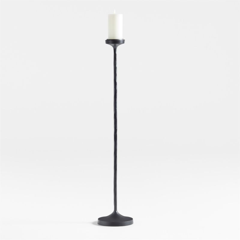 Maloy Black Metal Floor Pillar and Taper Holder 37" + Reviews | Crate & Barrel | Crate & Barrel