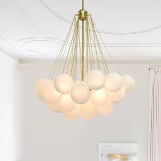 3-light Glass Globe Bubble Chandelier - 37 Bubbles - Black | Bed Bath & Beyond