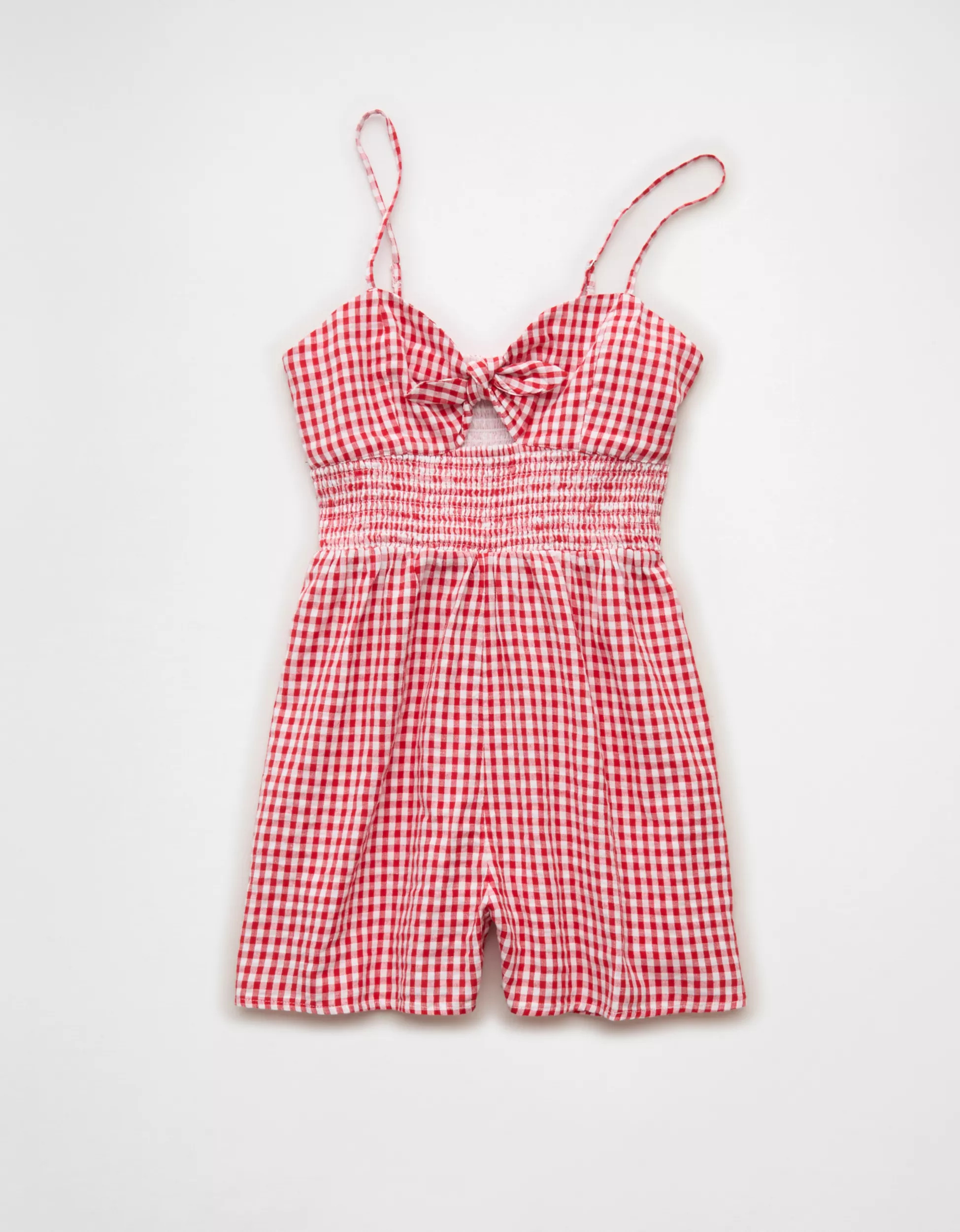 AE Tie-Front Smocked Bodice Romper | American Eagle Outfitters (US & CA)