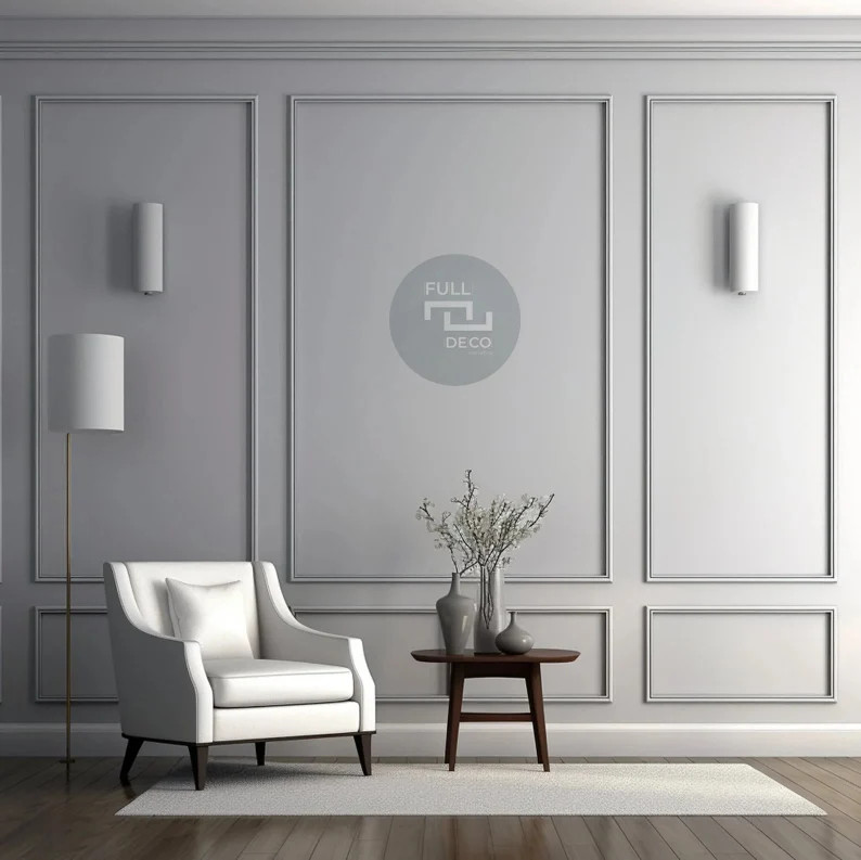 Wall Design and Molding Package, Elegant Wainscot Panel Frames for Any Room, Pre-cut Factory Prim... | Etsy (US)