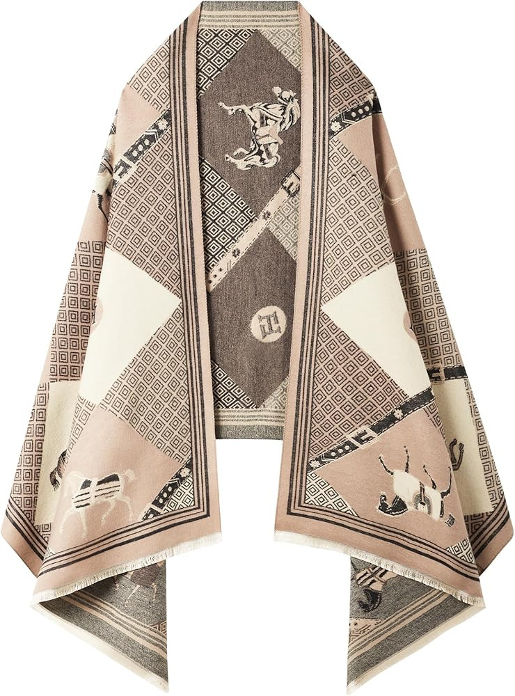 Women's Reversible Pashmina Shawl Wrap for Women Big Scarf Holiday Gifts | Amazon (US)