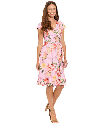 Women's Flounce-Hem Ruffle Wrap Dress | Macy's
