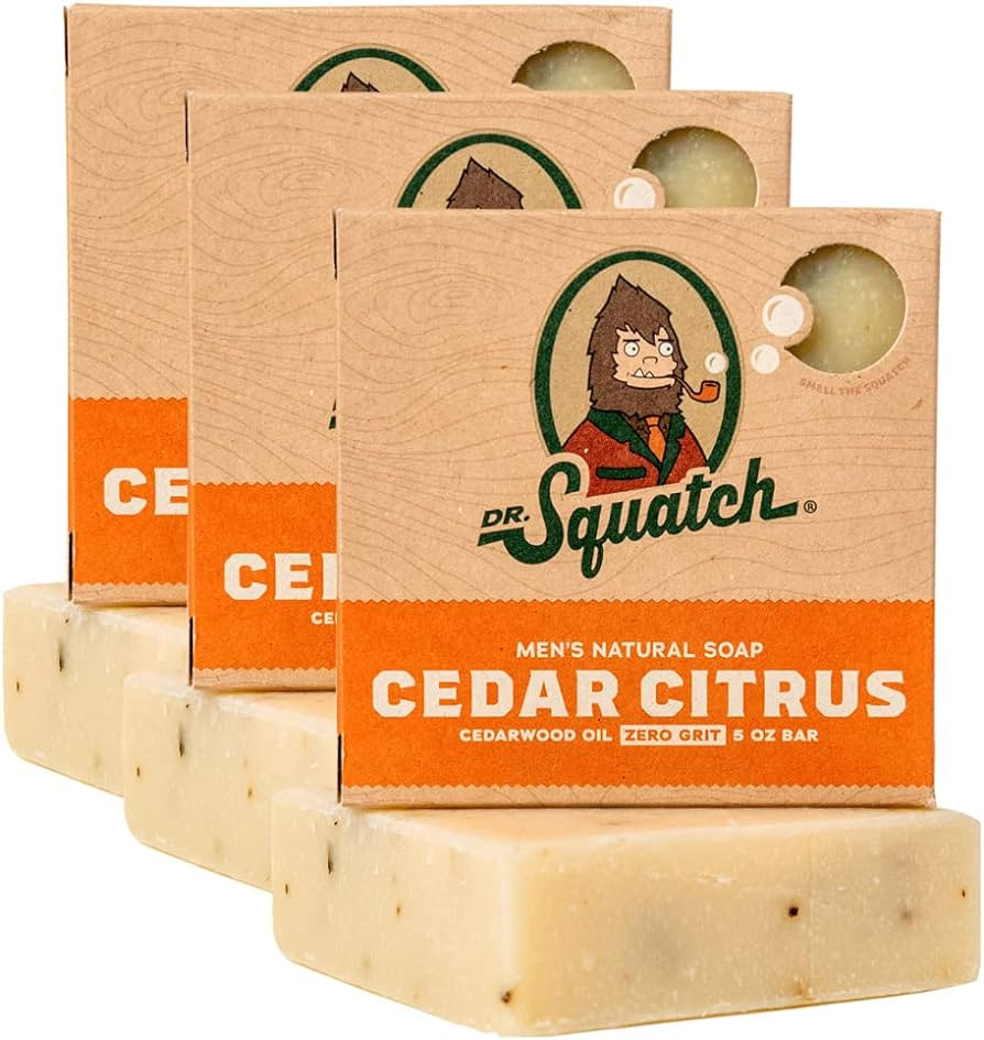 Dr. Squatch All Natural Bar Soap for Men with Zero Grit, 3 Pack, Cedar Citrus | Amazon (US)