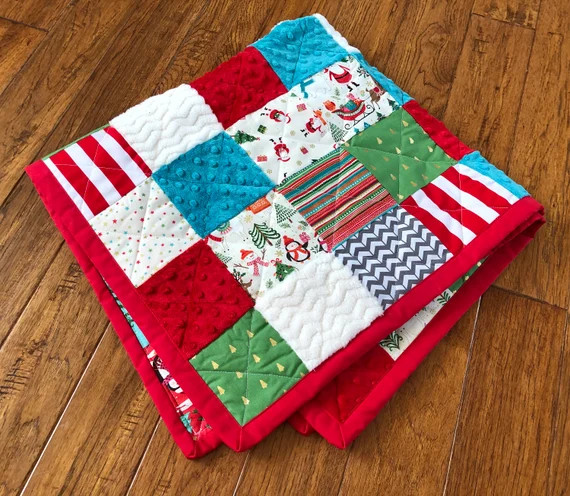 READY TO SHIP Baby Quilt Crib Blanket Christmas Patchwork | Etsy | Etsy (US)
