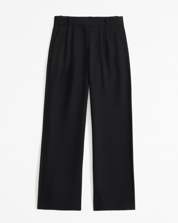 Abercrombie & Fitch Women's A&F Sloane Low Rise Tailored Pant in Black - Size 26 | Abercrombie & Fitch (US)