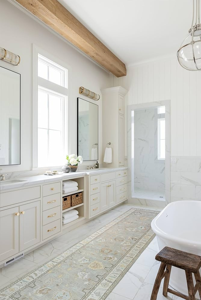 Modern Oushak Runner Rug, Extra Long Runners Vintage Turkish Brown Beige Oriental Antique Inspire... | Amazon (US)