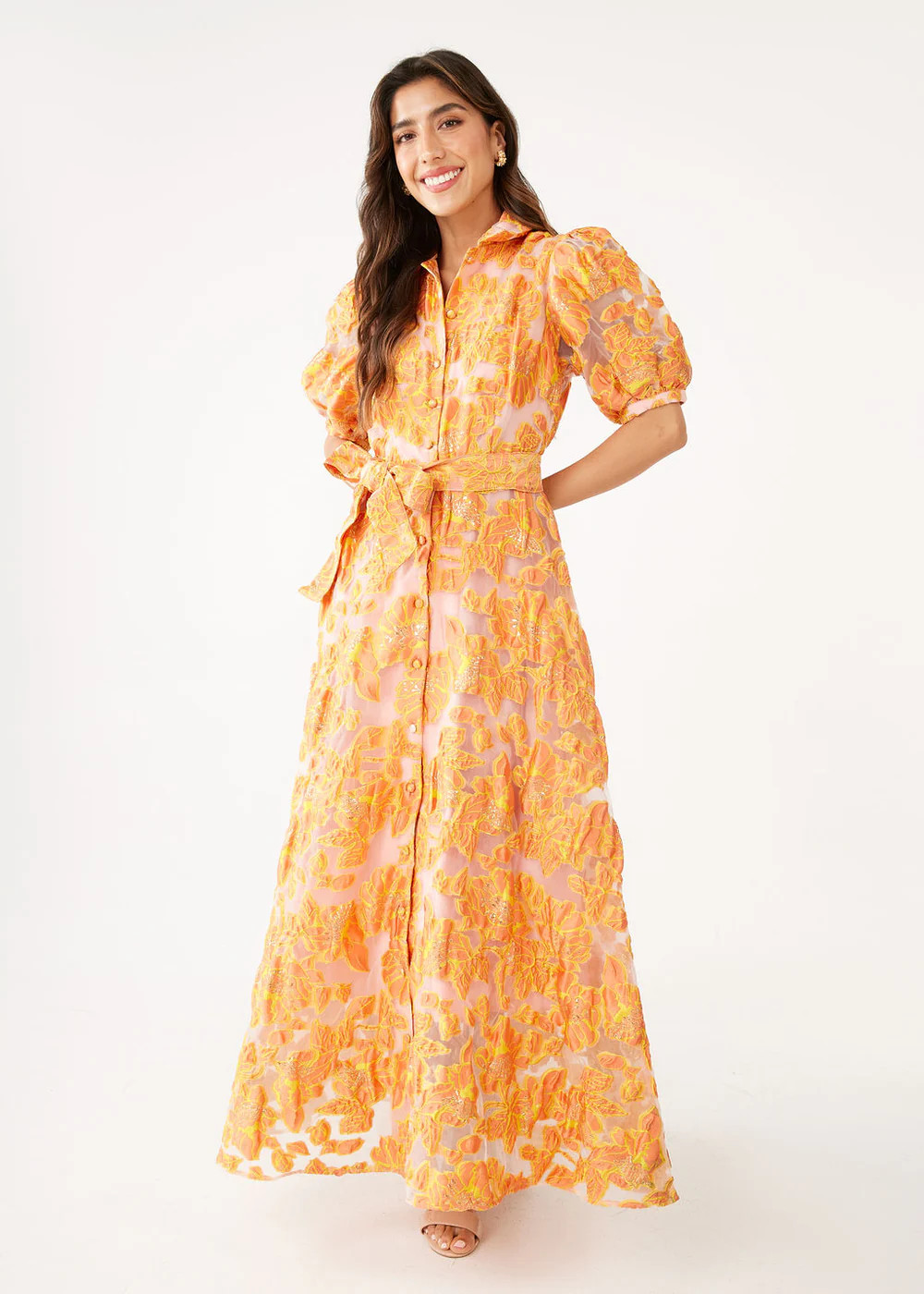 Charlotte Gown Orange Blossom Organza | Abbey Glass