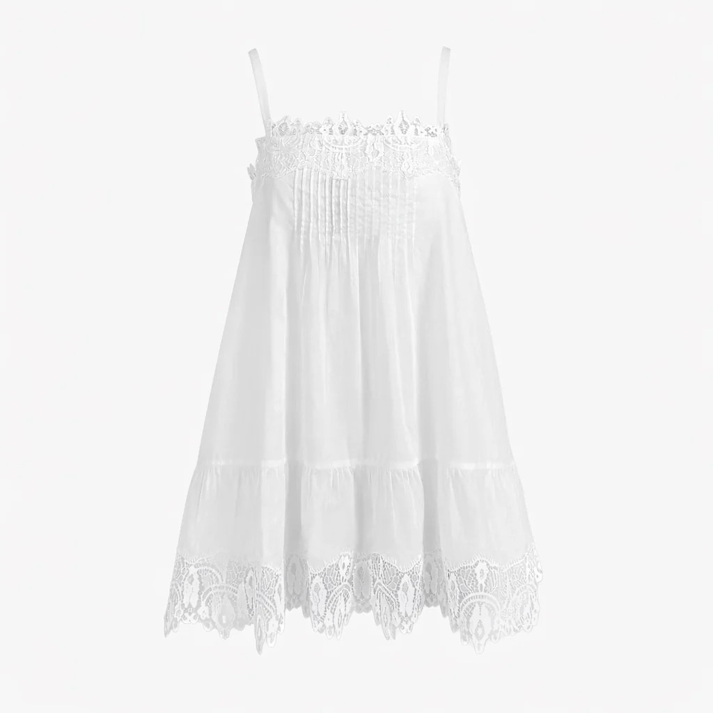 The Bexley Dress | White Voile with Lace Trim / XXL | Hill House Home | Hill House Home US