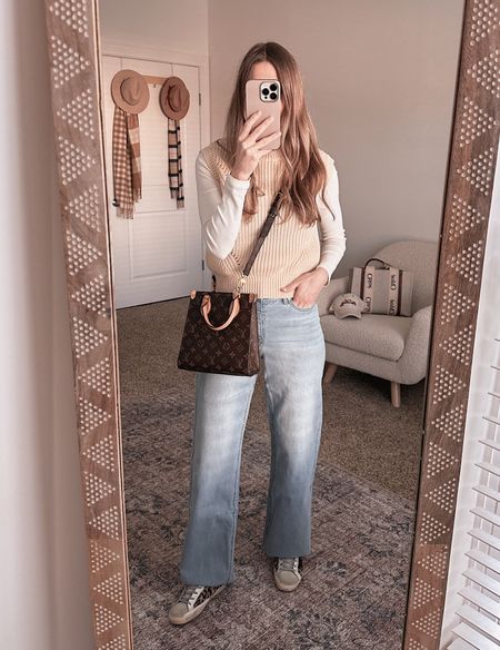 Wide leg jeans from Walmart under $35. They run true to size and will need to be cut to be a shorter length. I am 5’3  

#LTKU #LTKstyletip #LTKunder50