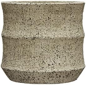 Creative Co-Op Textured Sandstone Planter Pot, 7" L x 7" W x 7" H, Greige | Amazon (US)