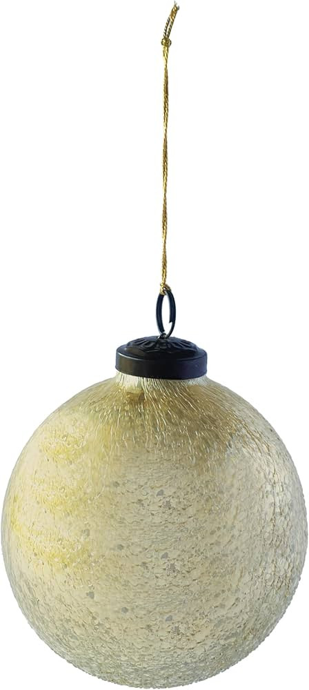 Creative Co-Op Round Glass Seeded Ball Ornament, Antique Gold Finish | Amazon (US)