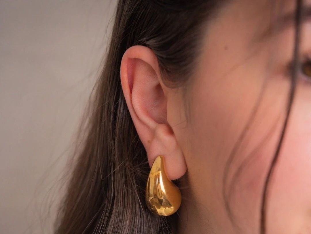 Gold Drop Earrings Bottega Drop Earrings Drop Dupe Earrings - Etsy | Etsy (US)