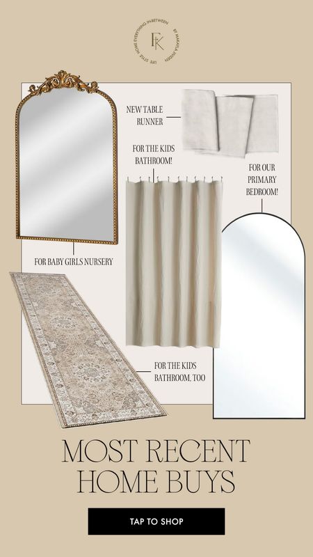 Most recent home buys 🤎 this runner is literally so soft! Material is amazing. Our new arched mirror for the bedroom is huge and we LOVE it!!! 

Walmart home, Walmart home finds, Walmart favorites, bathroom runner, bathroom finds, Walmart 

#LTKfindsunder50 #LTKhome
