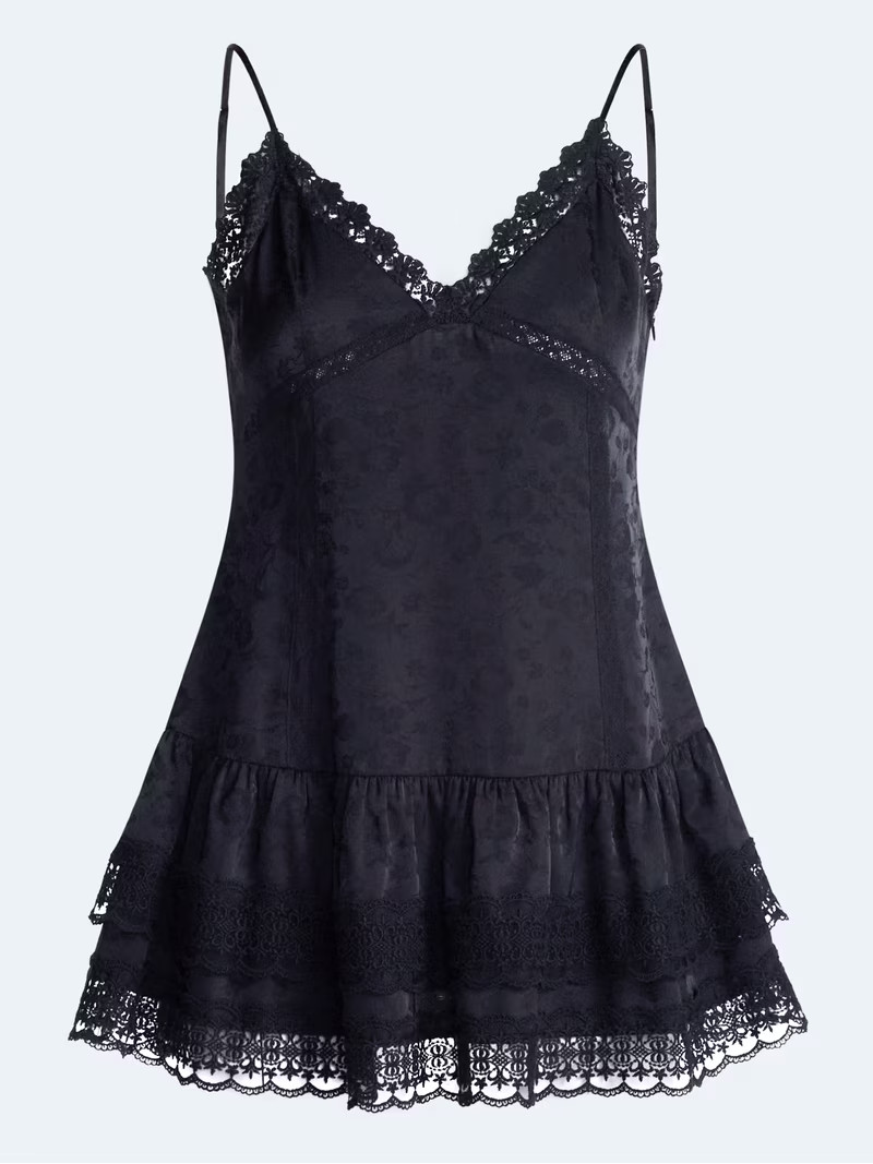 Scoop Women's and Women's Plus Tiered Lace Cami, Sizes XS-4X | Walmart (US)