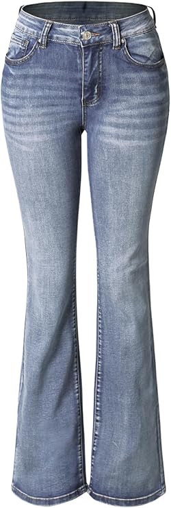 Design by Olivia Women's Sexy Stylish Flare Bell Bottom Slim Bootcut Jean | Amazon (US)
