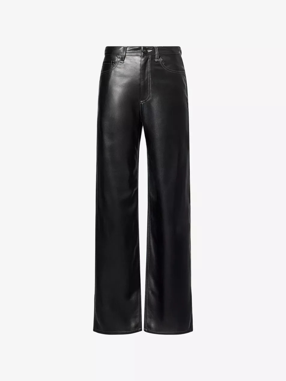 Shea Straight-Leg Coated Faux-Leather Trousers | Selfridges