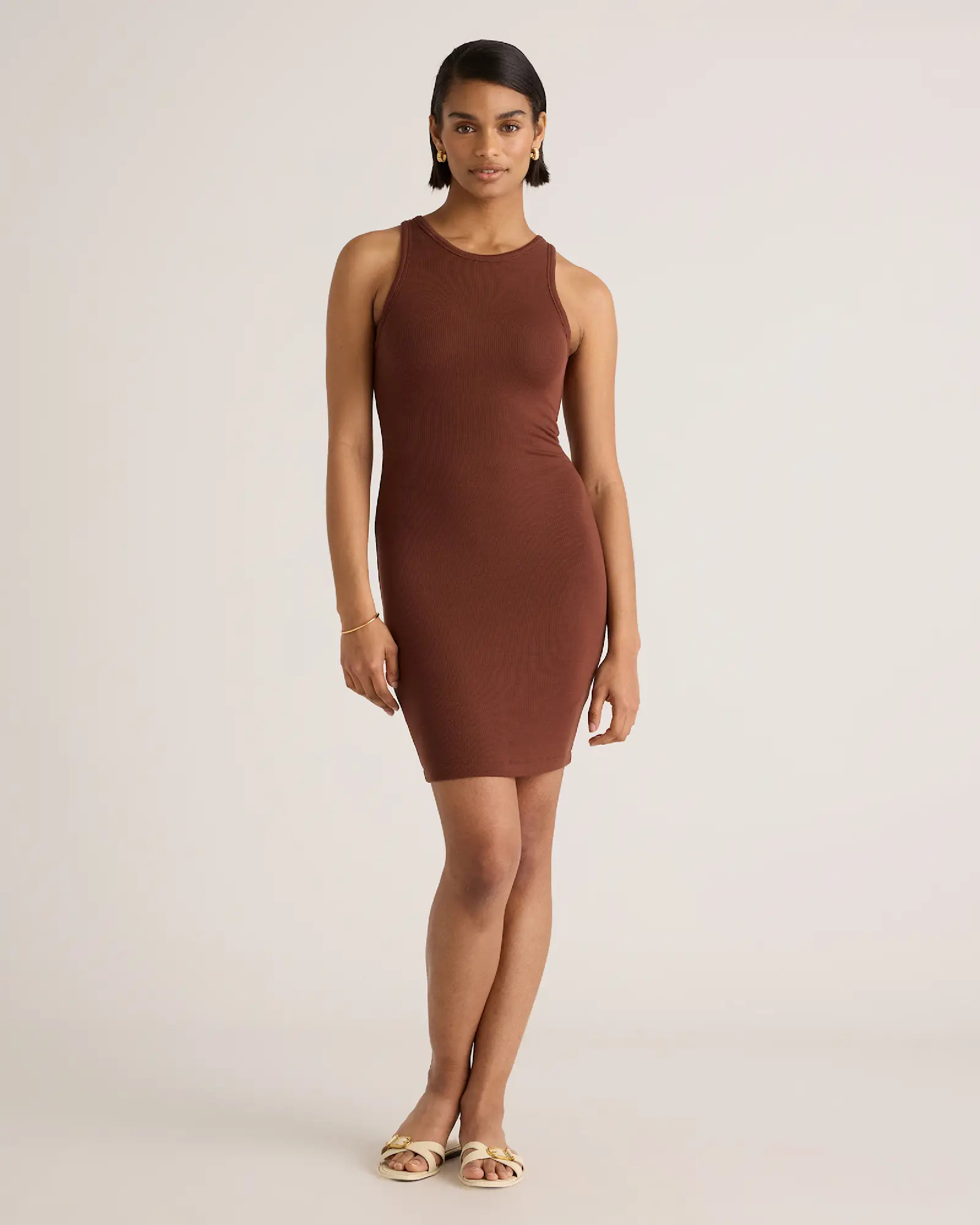 Tencel Rib Knit Sleeveless Mini Dress | Quince