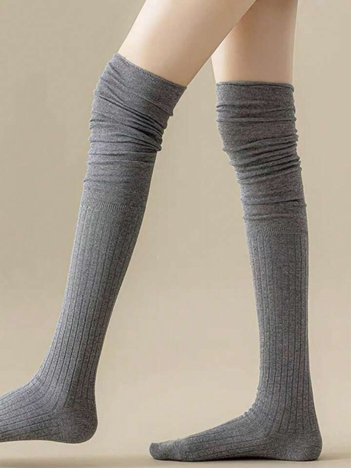 1pair Women's Over-the-knee Knit Boot Socks For Fall & Winter | SHEIN