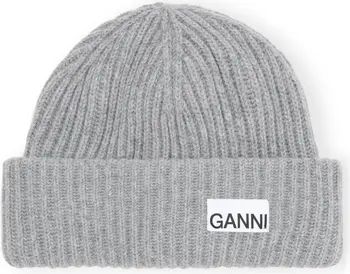 Ganni Structured Rib Wool Blend Beanie | Nordstrom | Nordstrom
