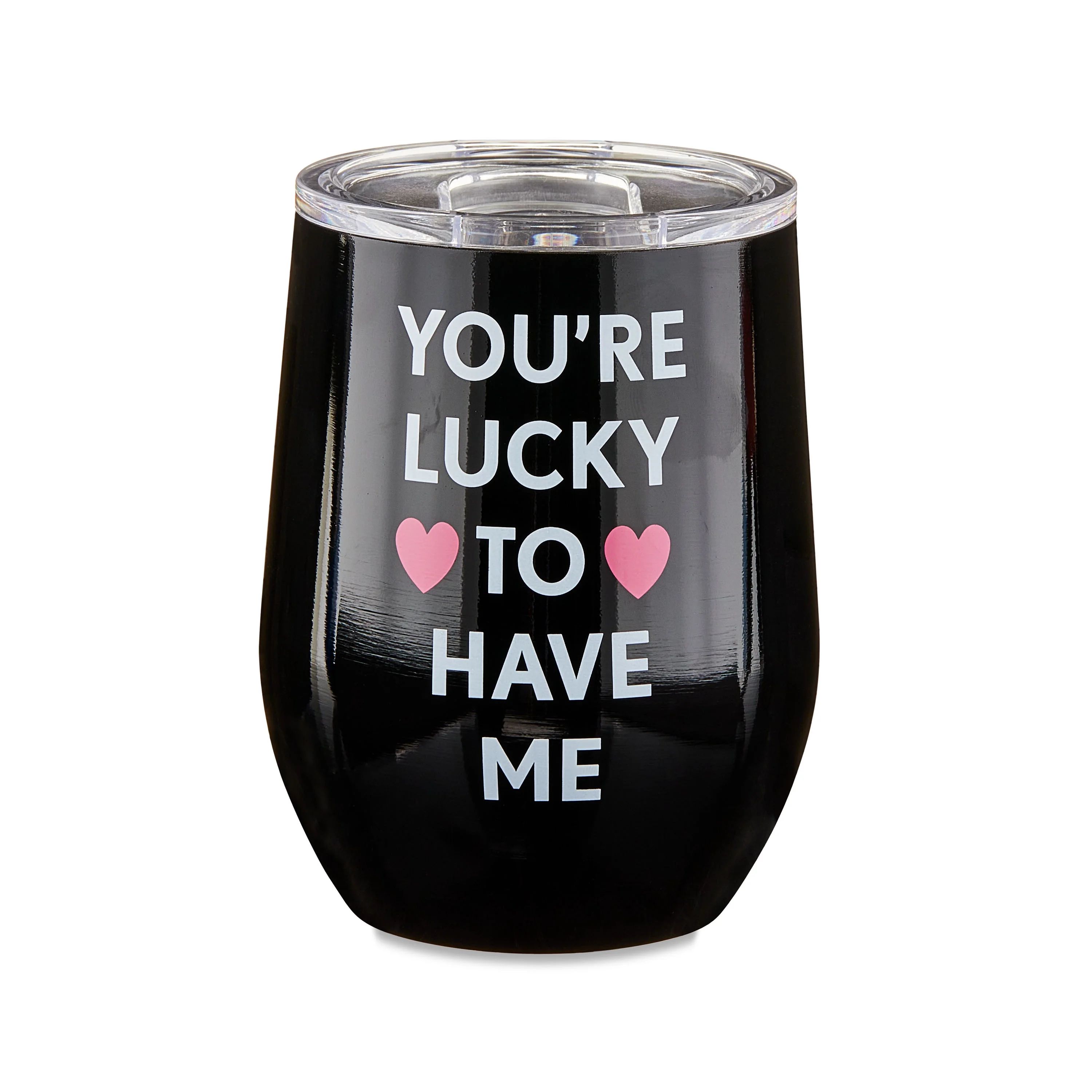 Valentine's Day Lucky To Have Me Wine Tumbler, 12 oz, by Way To Celebrate | Walmart (US)