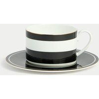 M&S Bone China Striped Cup & Saucer Black Mix | Marks & Spencer (UK)