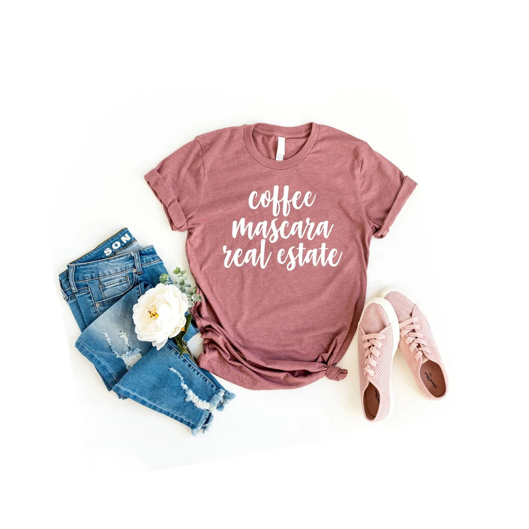 Coffee mascara real estate shirt, gift to realtor, gift for real estate agent, real estate broker... | Etsy (US)