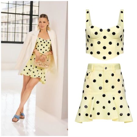 Ariana Madix’s Yellow Polka Dot Corset and Skirt 📸 = @arianamadix Shop her DSW collab 4/11! 