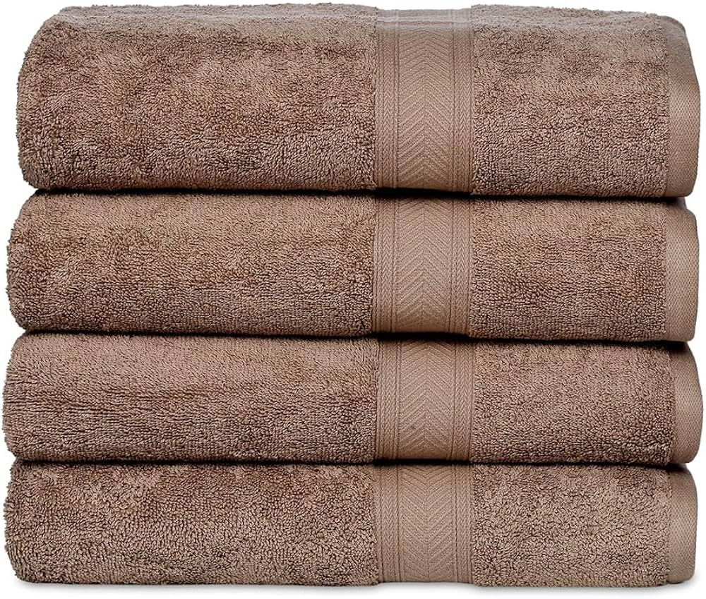 Casa Lino 4 Pack Bath Towels (27x54), 100% Pure Cotton, Luxury Bath Towels, Lightweight & Highly ... | Amazon (US)