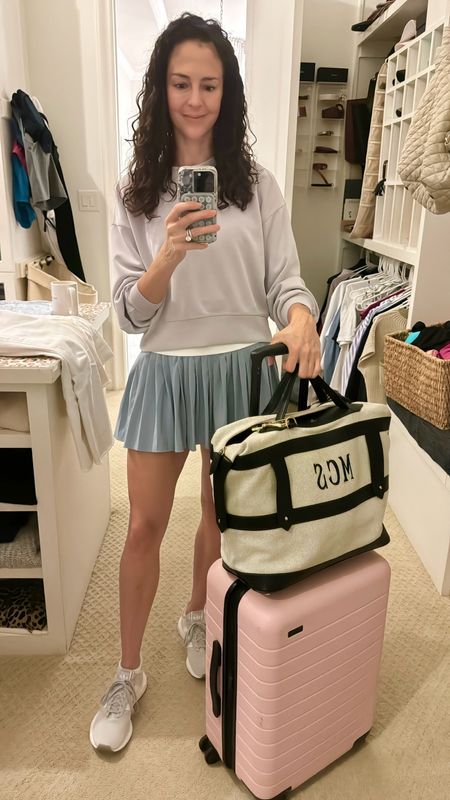 Early wake up call (4:00!!) for our early flight. For weekend trips, I always travel with my favorite suitcase and this carryon bag.

#LTKitbag #LTKtravel