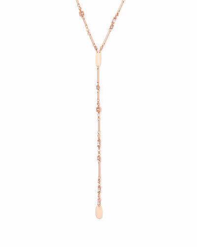 Crowley Rose Gold Y Necklace in Blush Mix | Kendra Scott